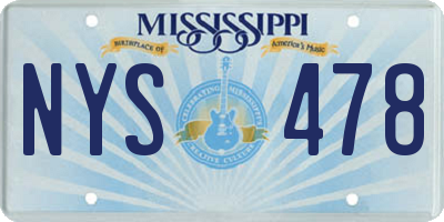 MS license plate NYS478
