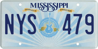 MS license plate NYS479