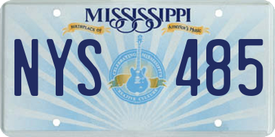 MS license plate NYS485