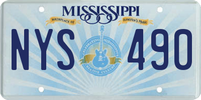 MS license plate NYS490