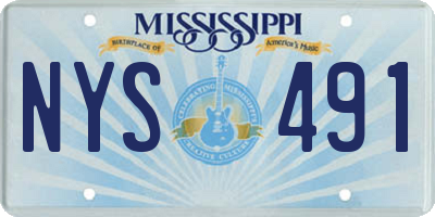 MS license plate NYS491