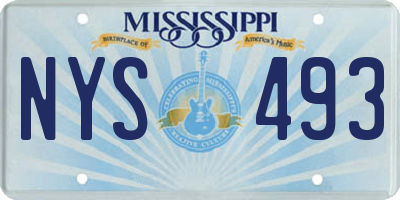 MS license plate NYS493