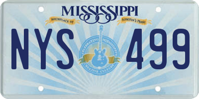 MS license plate NYS499