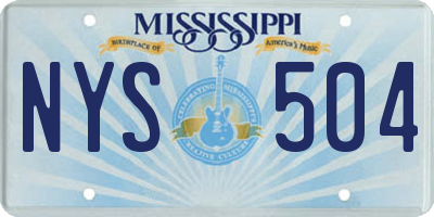 MS license plate NYS504