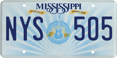 MS license plate NYS505