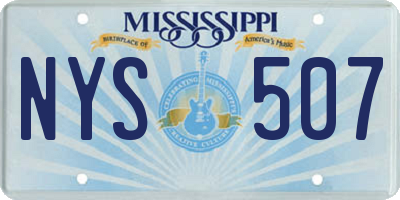 MS license plate NYS507