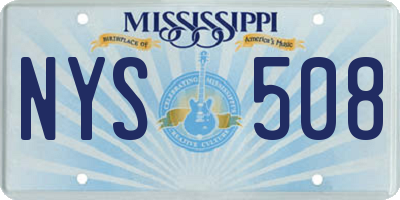 MS license plate NYS508