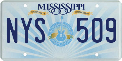MS license plate NYS509