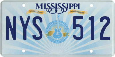 MS license plate NYS512