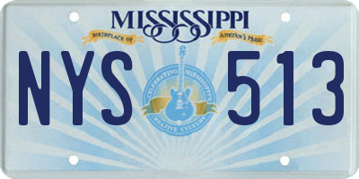 MS license plate NYS513