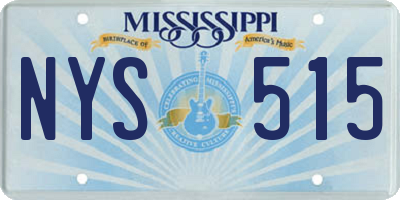 MS license plate NYS515