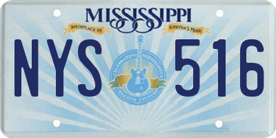 MS license plate NYS516