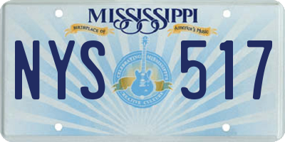 MS license plate NYS517