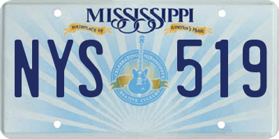 MS license plate NYS519