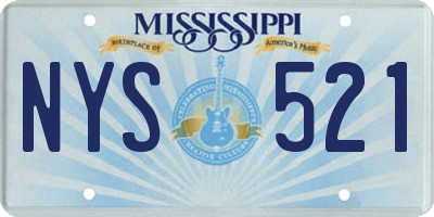 MS license plate NYS521