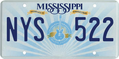 MS license plate NYS522