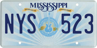 MS license plate NYS523