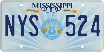 MS license plate NYS524