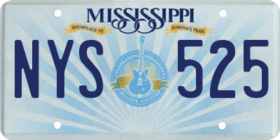 MS license plate NYS525