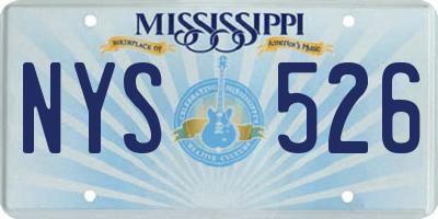 MS license plate NYS526