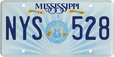 MS license plate NYS528