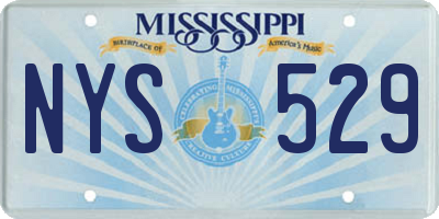 MS license plate NYS529