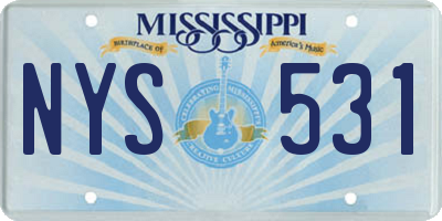 MS license plate NYS531