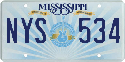 MS license plate NYS534