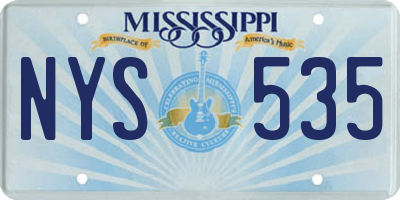MS license plate NYS535