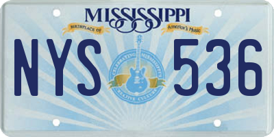MS license plate NYS536
