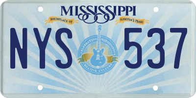 MS license plate NYS537