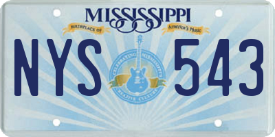 MS license plate NYS543