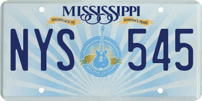 MS license plate NYS545