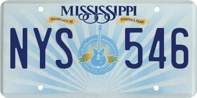 MS license plate NYS546