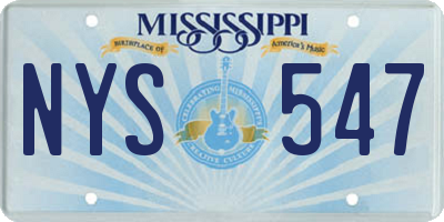 MS license plate NYS547