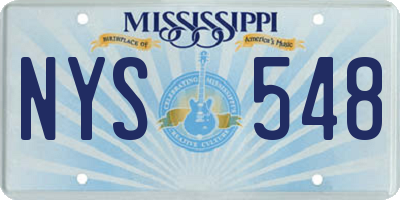 MS license plate NYS548