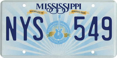 MS license plate NYS549
