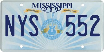 MS license plate NYS552