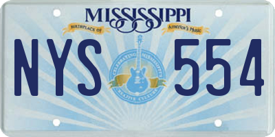MS license plate NYS554