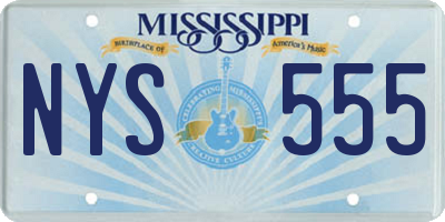 MS license plate NYS555