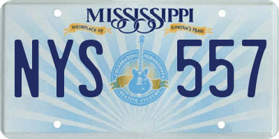 MS license plate NYS557