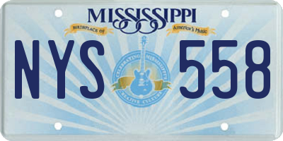 MS license plate NYS558