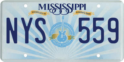 MS license plate NYS559