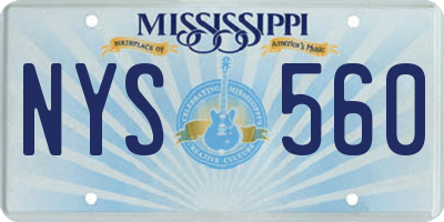 MS license plate NYS560