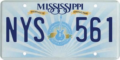 MS license plate NYS561