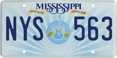 MS license plate NYS563