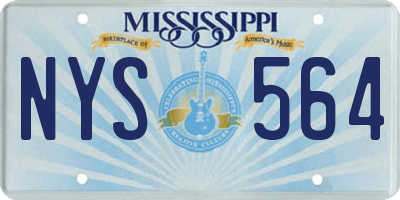 MS license plate NYS564