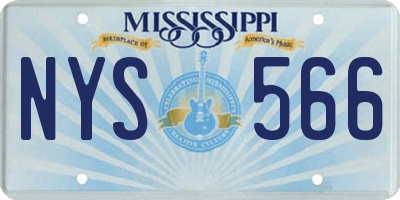 MS license plate NYS566