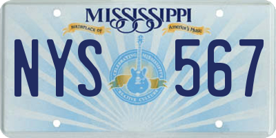 MS license plate NYS567