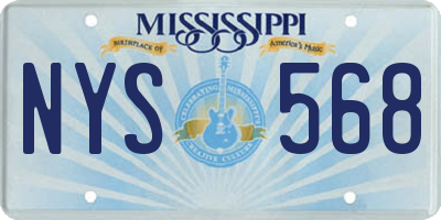 MS license plate NYS568